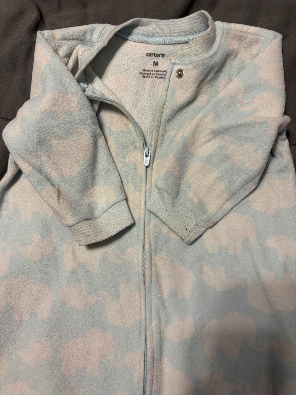 Carter's Light Blue and Cream Cloud Fleece Sleep Sack